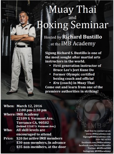 IMB Academy Host Muay Thai and Boxing Seminar With Richard Bustillo