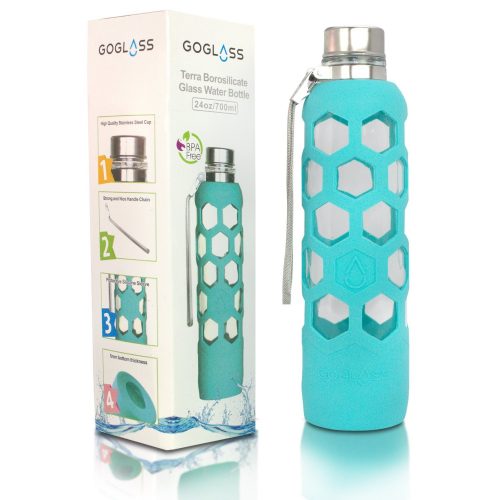 New BPA Free GoGlass Terra Borosilicate Glass Water Bottle Offers Durability And Style