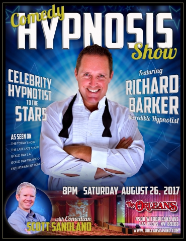 Las Vegas Comedy Hypnosis Show With Stage Hypnotist Richard Barker Announced