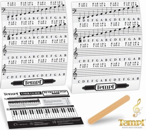 New instructive piano stickers for keys by Tempi