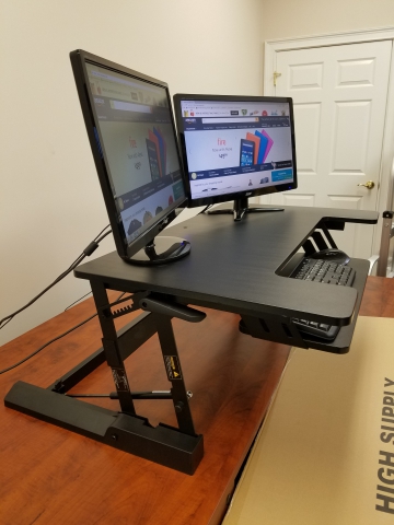 Standing Desk Sit Stand Height Adjustable Dual Monitor Amazon Product Launch