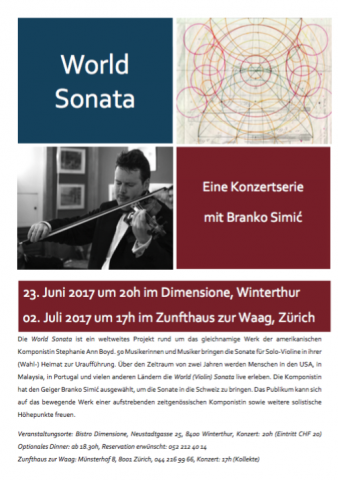 Branko Simic Gives Swiss Premiere of Internationally Commissioned Violin Sonata