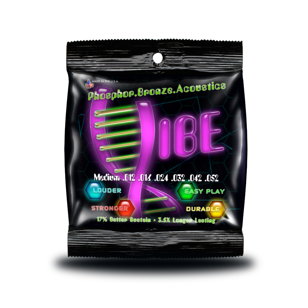 Vibe Strings Acoustic Guitar Strings Bright Sound & Fundamental Tone