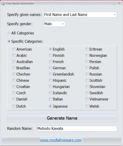 Media Freeware Creates Random Name Generator To Help Parents And Authors Marketersmedia Press Release Distribution Services News Release Distribution Services