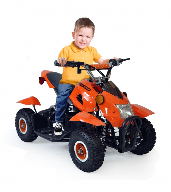 rosso motors kids atv kids quad 4 wheeler ride on with 36v battery electric power lights in blue motorcycle for kids