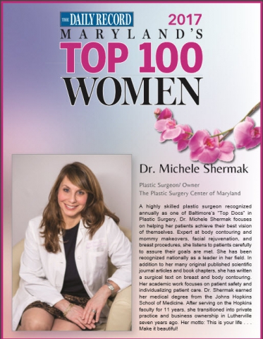 Baltimore Plastic Surgeon Body Contouring Maryland Top 100 Women Award Announced