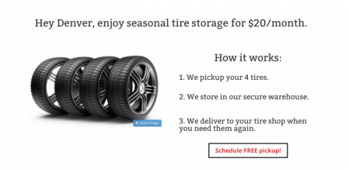 Denver Seasonal and Winter Tire Storage Valet Service Announced