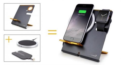 Iphone 5 6 7 Wireless Charging Desk Apple Watch Stand Combination