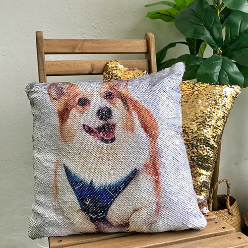 Personalized Sequin Pillow By Pawjoy A Perfect Gift For Pet Lovers