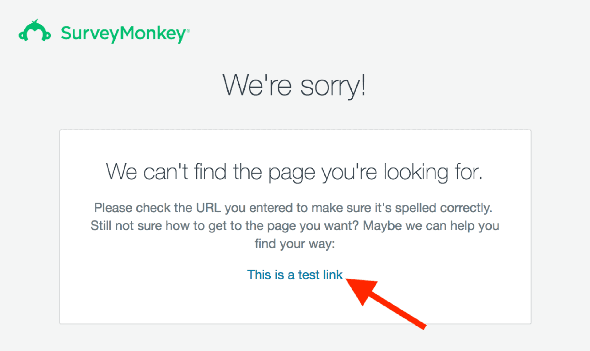 SurveyMonkey’s 404 page with a nofollow link leads to quick indexation.