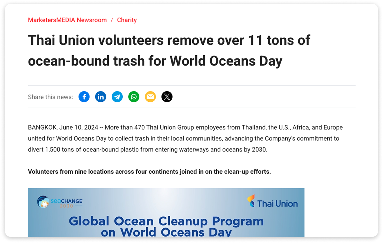 An example of corporate social responsibility (CSR) press release.