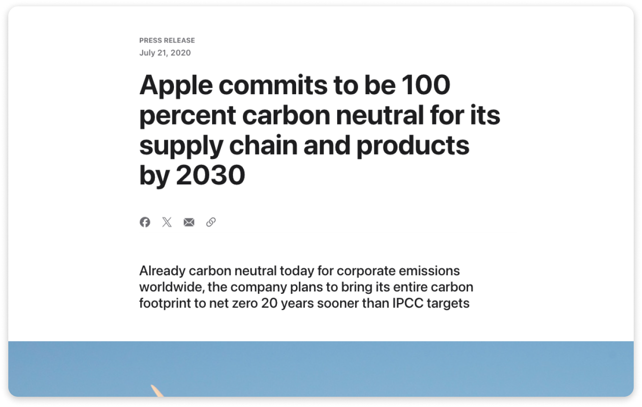 An example of environment, social, and governance (ESG) press release.