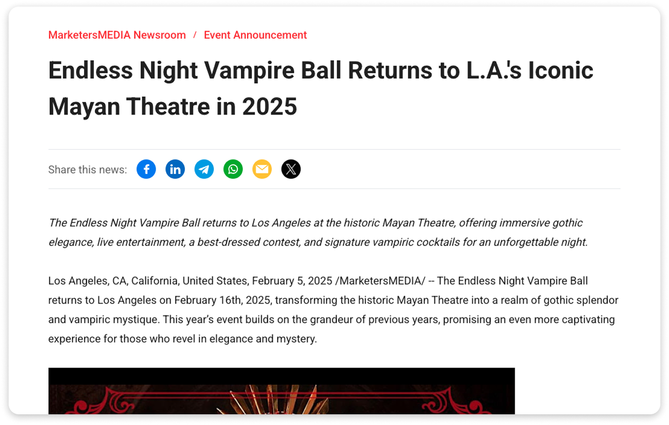 An example of hosting or attending an event press release.