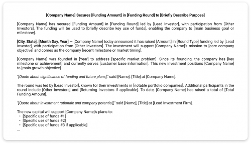 How to Write a Funding Announcement Press Release (Examples + Templates)