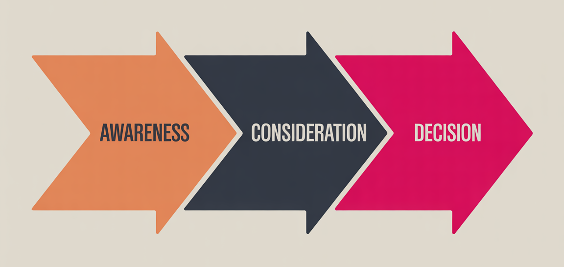 3 stages of a buyer's journey