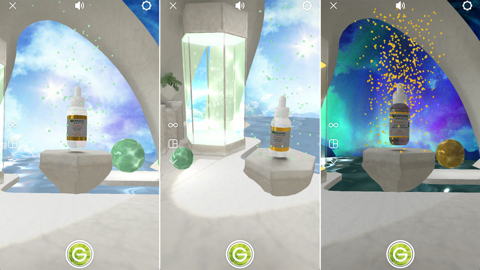 Augmented reality experience of Garnier’s Vitamin C serum.