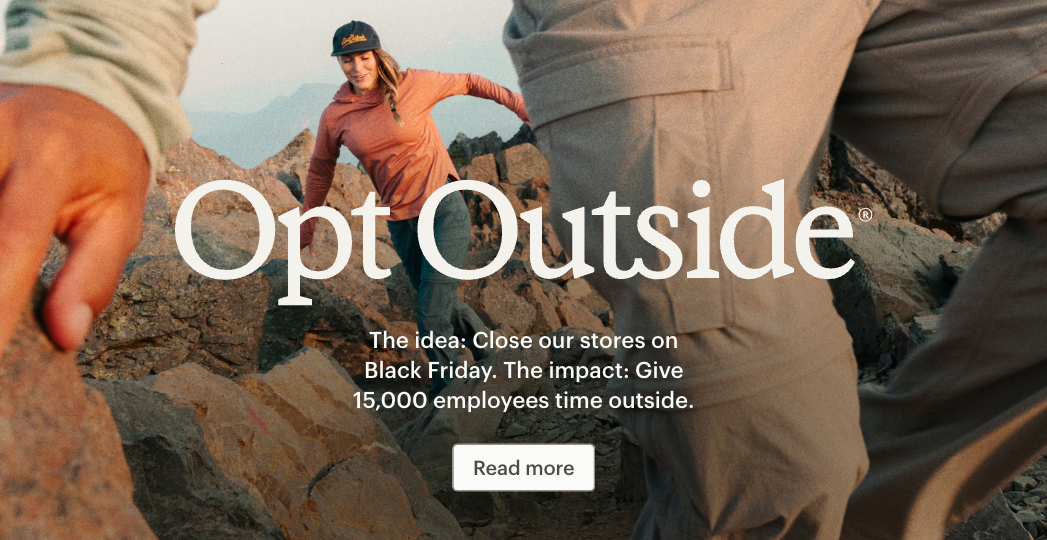 REI social post encouraging people to spend Black Friday outdoors.