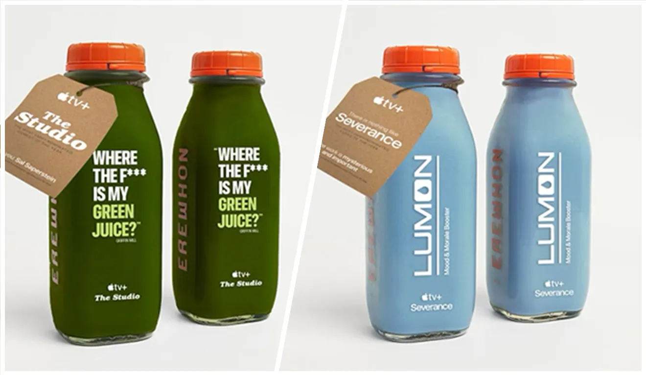 The Studio and Severance-themed juices are free as part of new Apple TV+ Emmy promotion.