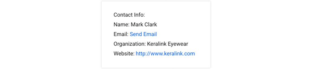 Example of a press release contact information section.