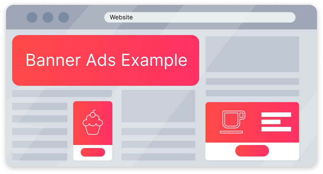 Illustration of a website layout showing banner ads.