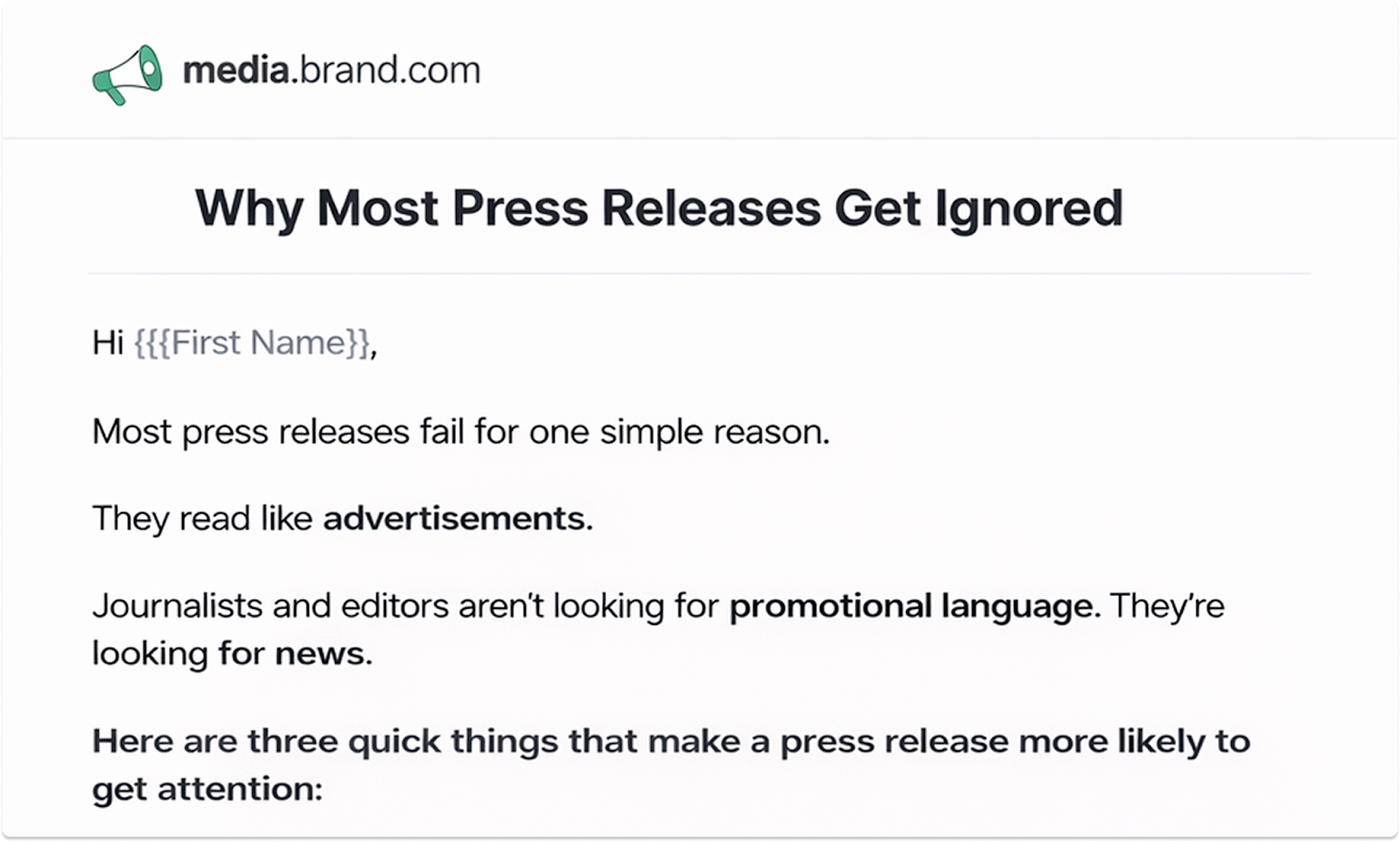 Example of an educational email marketing newsletter with tips and a call-to-action button.