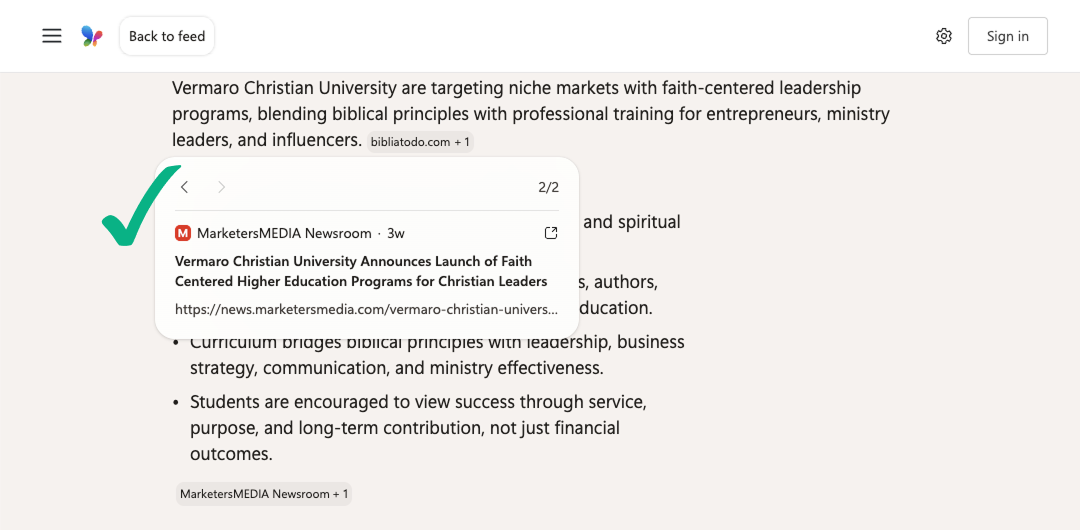 MSN article on AI in seminary education with a highlights section cited to MarketersMEDIA Newsroom.