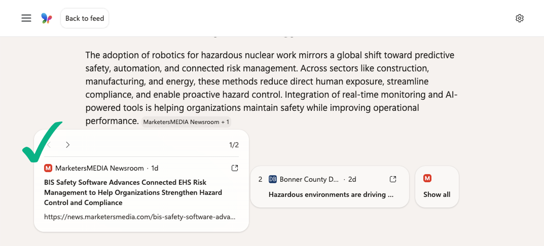 MSN article on UK nuclear-waste robots citing the MarketersMEDIA Newsroom as the featured source.