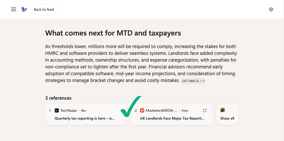 MSN article on UK property tax listing MarketersMEDIA as reference.